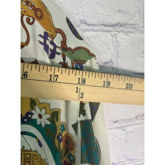 Vintage Daniel Duval Paris Multicolor Christmas Womens Blouse - Picture 5 of 10